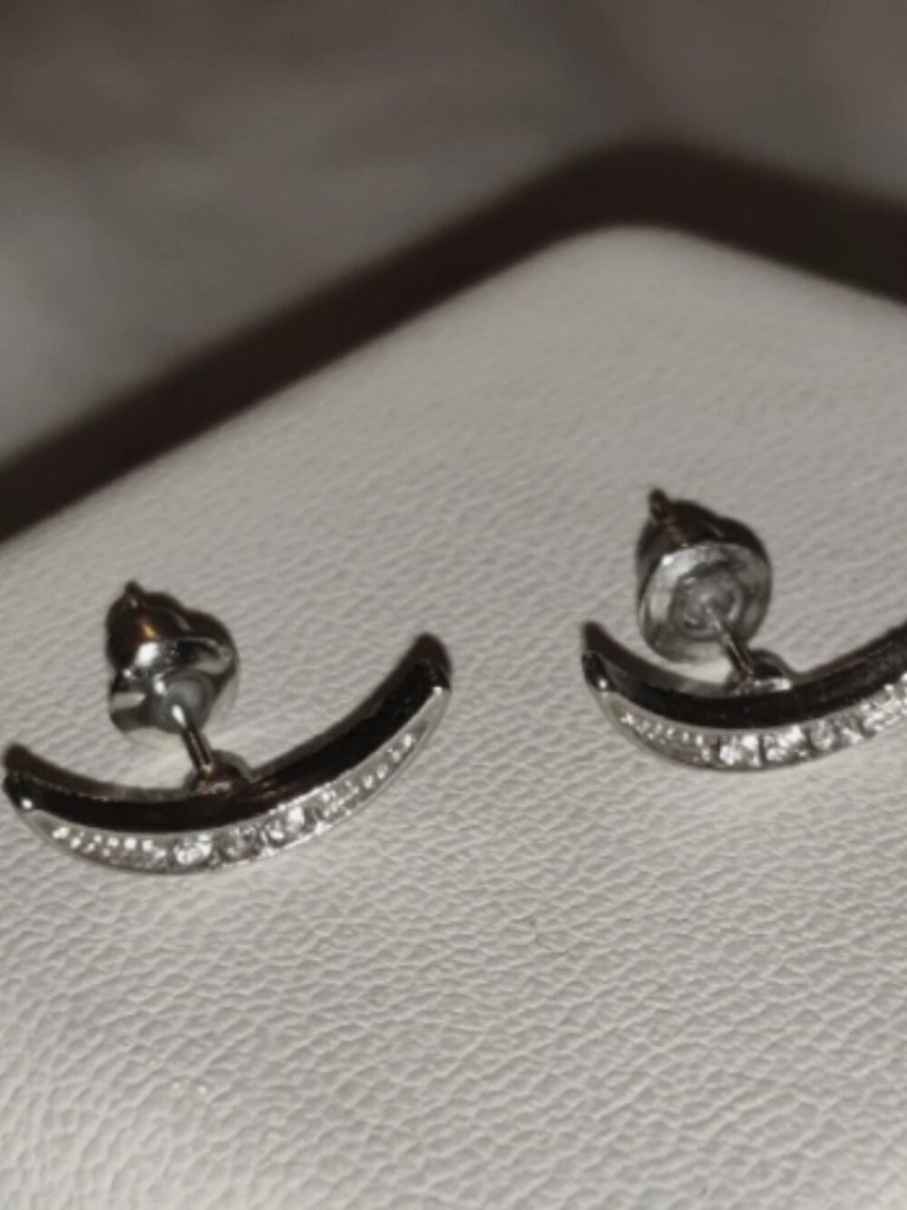 Crescent Moon Earrings Silver Colored